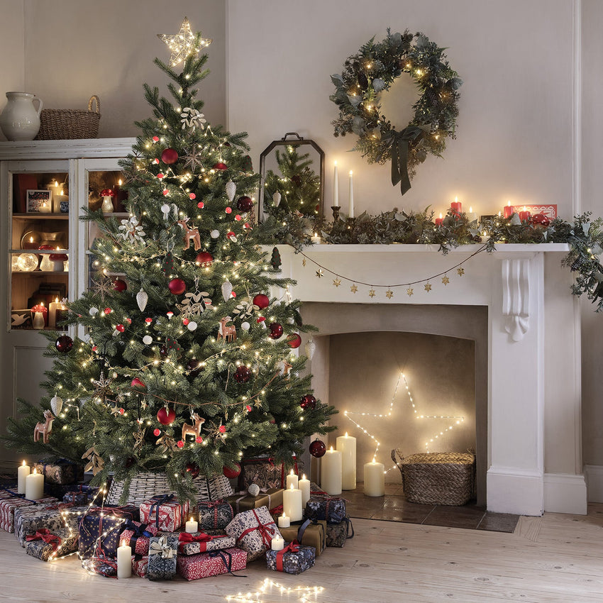 Weihnachtsbeleuchtung Tannenbaum Sterne LED Kerzen Wohnzimmer