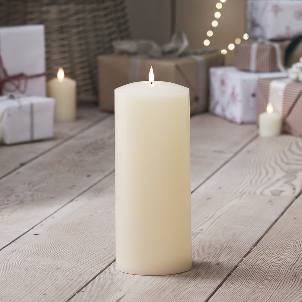 TruGlow® LED Stumpenkerze Echtwachs 30cm mit Fernbedienung