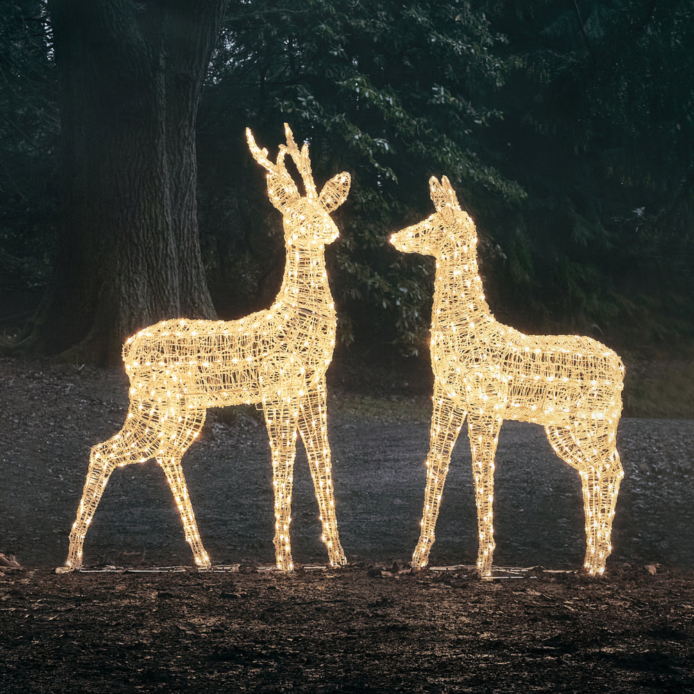 2er Set LED-Rentiere Hirsch & Hirschkuh XL Swinsty