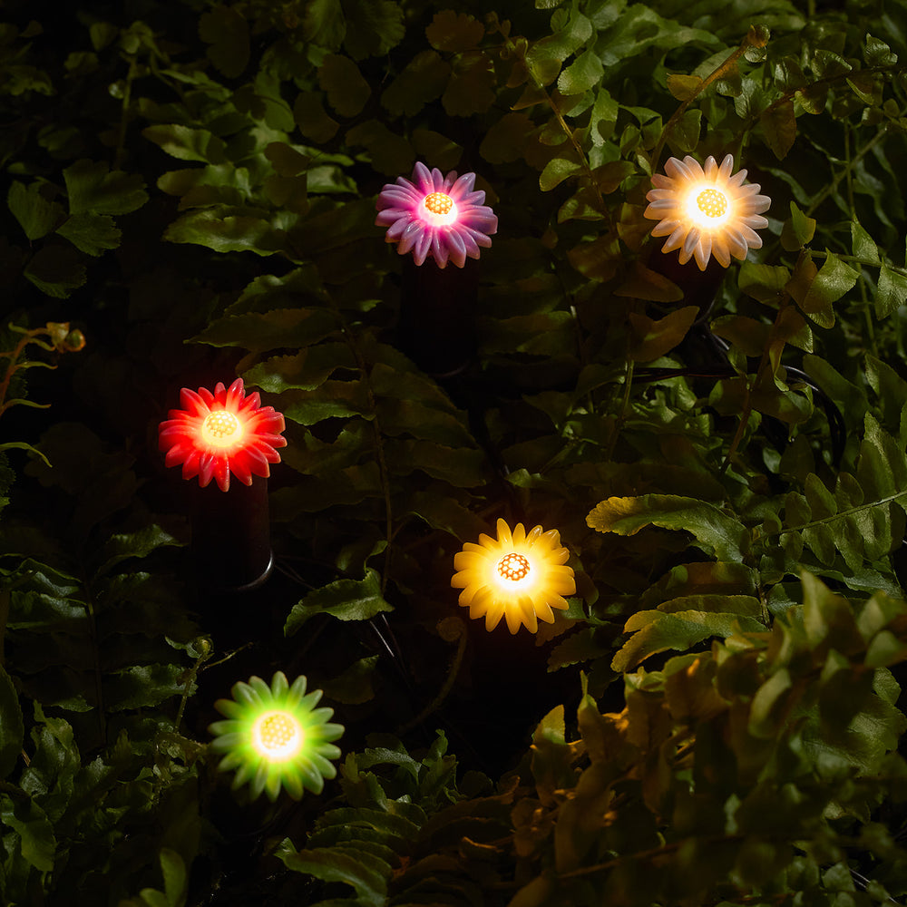 5er Set LED Solar Stableuchten Blumen