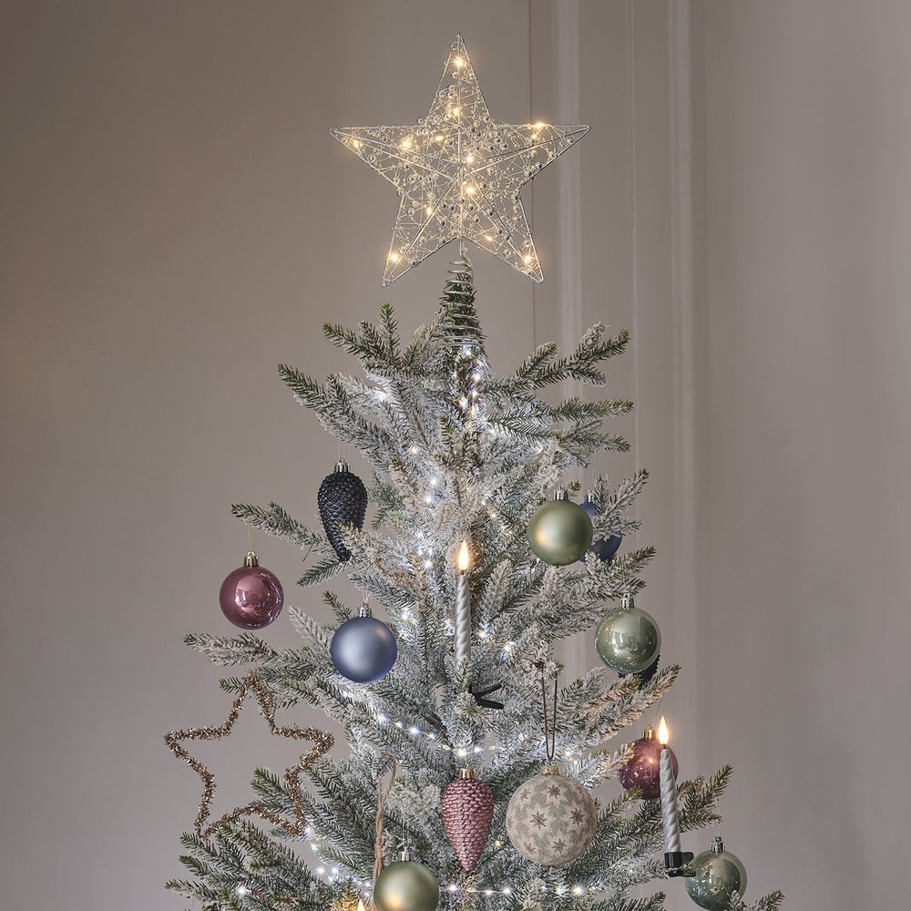 LED Stern Weihnachtsbaumspitze silber