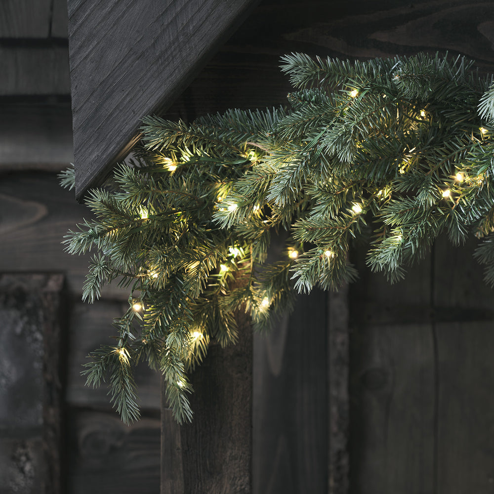 1,5m Bicolor LED Weihnachtsgirlande Tannenzweige