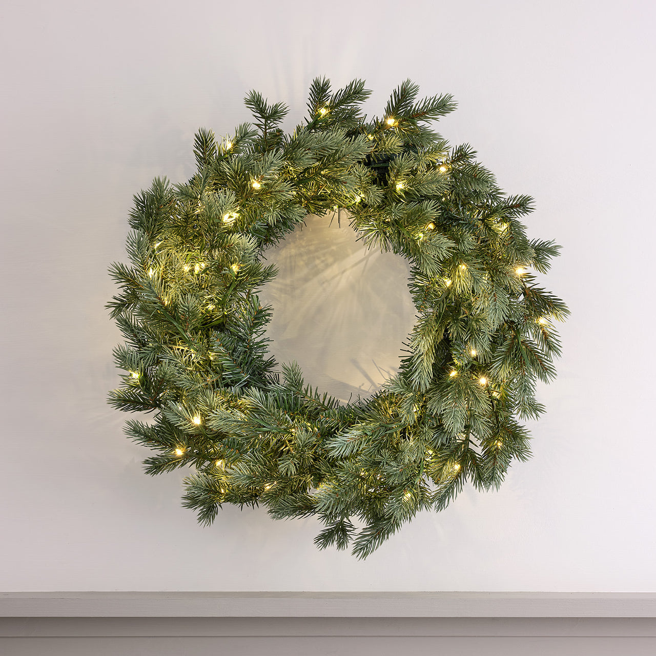 45cm Bicolor LED Weihnachtskranz Tannenzweige