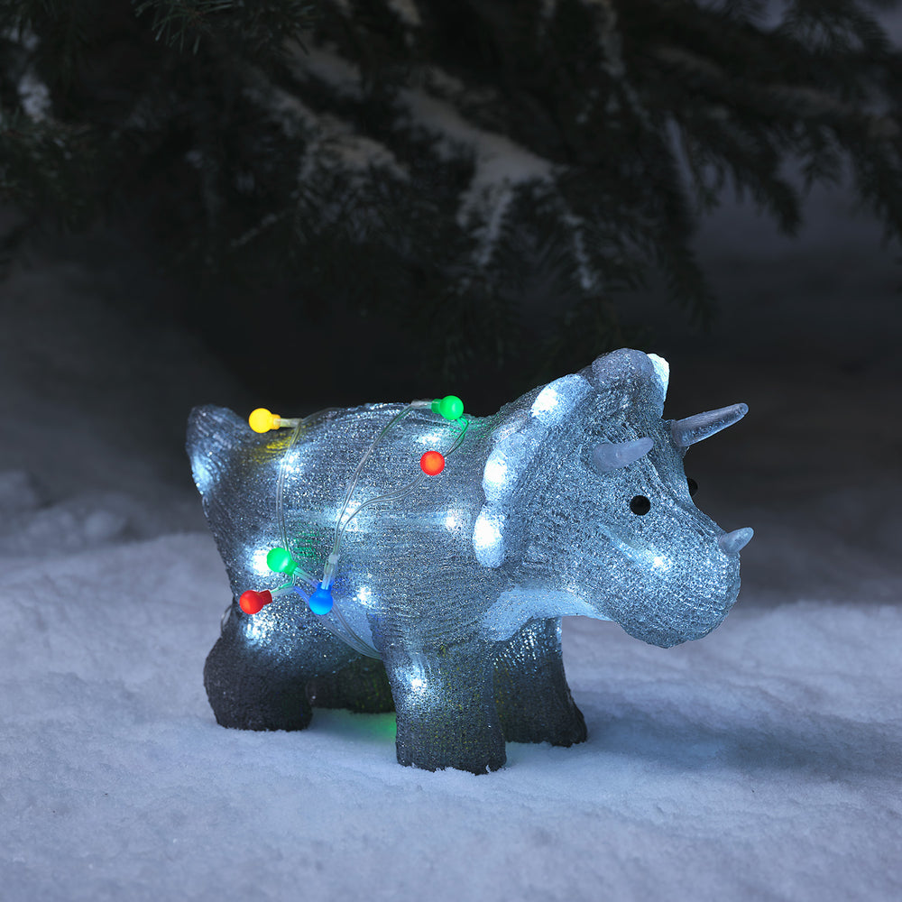 36cm LED Acryl Weihnachtsfigur Grae der Triceratops
