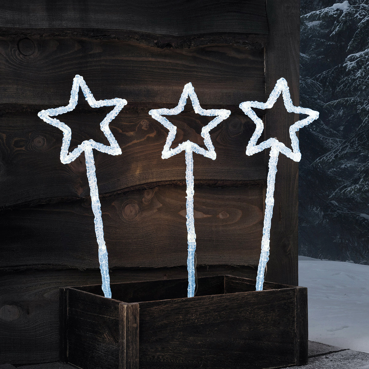 Lights4fun LED-Kugel-Stableuchten – 8er Set Mit Timer – Warmweiße Weihnachtsbeleuchtung Für Draußen, Batteriebetrieben