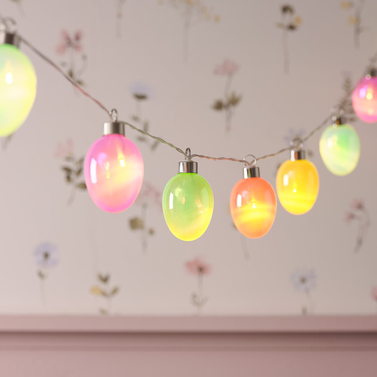 10er LED Lichterkette Ostereier aus Glas bunt online kaufen