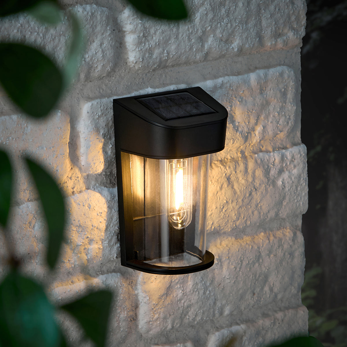 Audley“ Mini Solar-Wandleuchte schwarz warmweiß