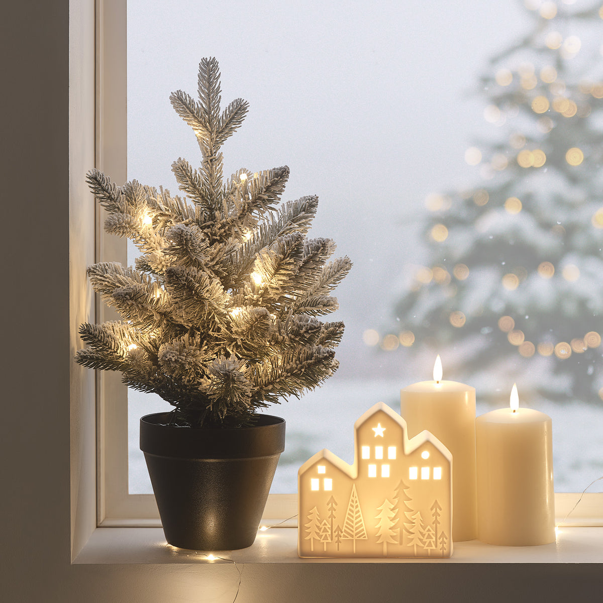 Leuchtendes Weihnachts-Deko-Set für das Fenster