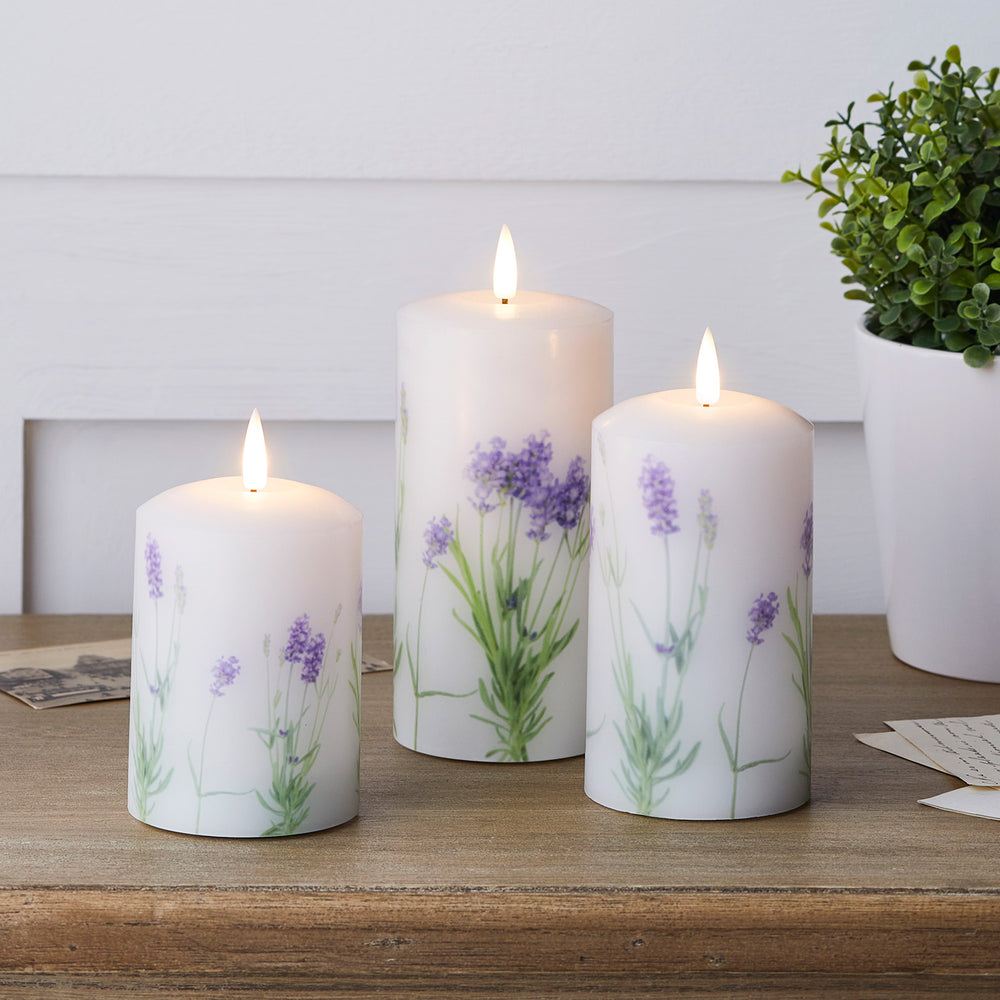 TruGlow® LED Kerzen Trio Lavendel mit Fernbedienung