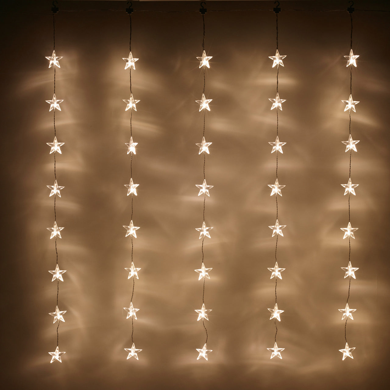 40er LED Sternen Lichtervorhang perlweiß 1 x 1,2m Innen
