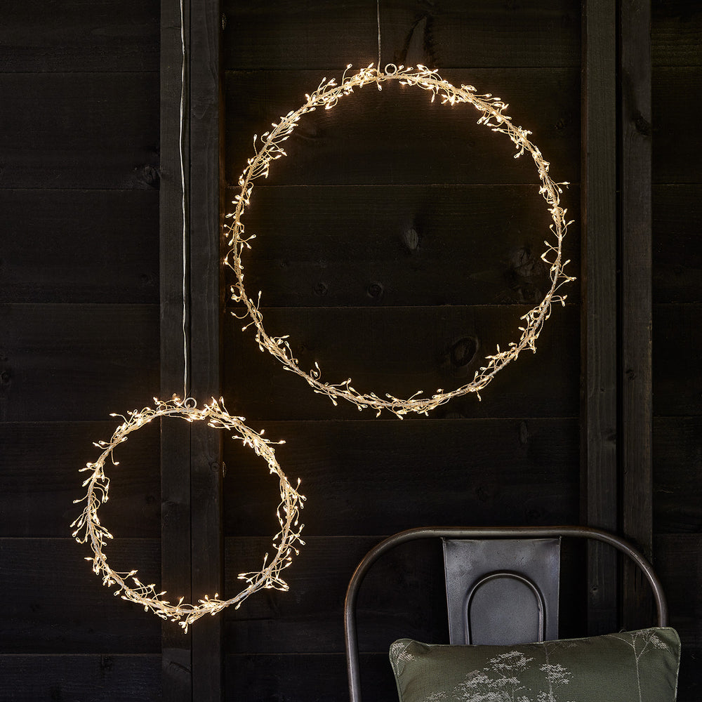 2er Set LED Deko Kreise außen