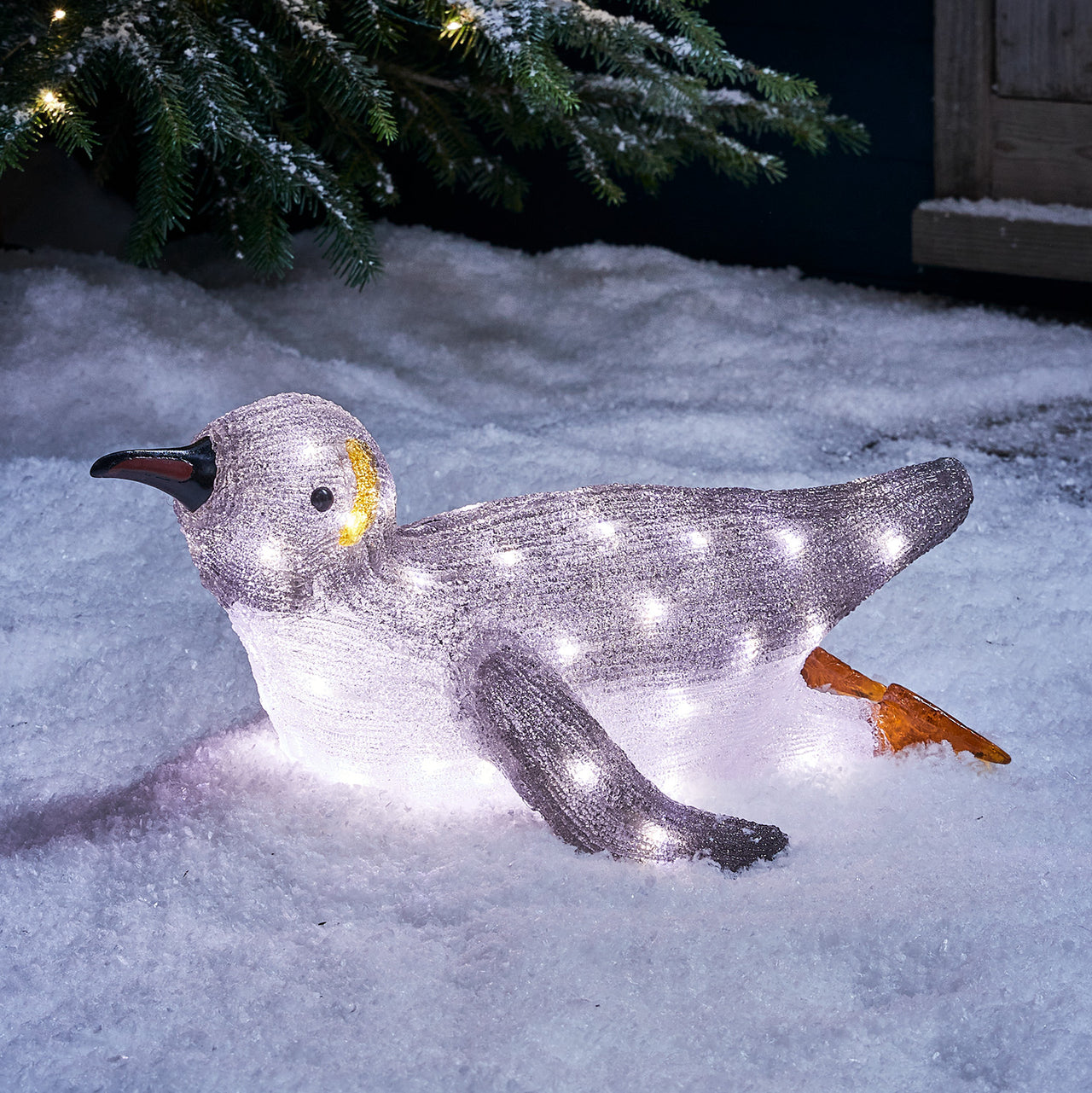 LED Acryl Weihnachtsfigur außen Pinguin