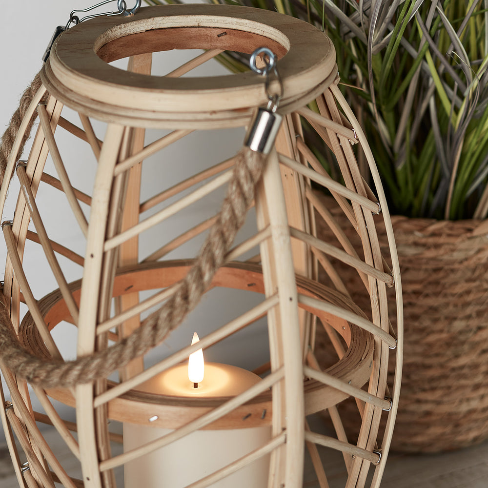 Große Bambus Laterne mit TruGlow® Outdoor Kerze