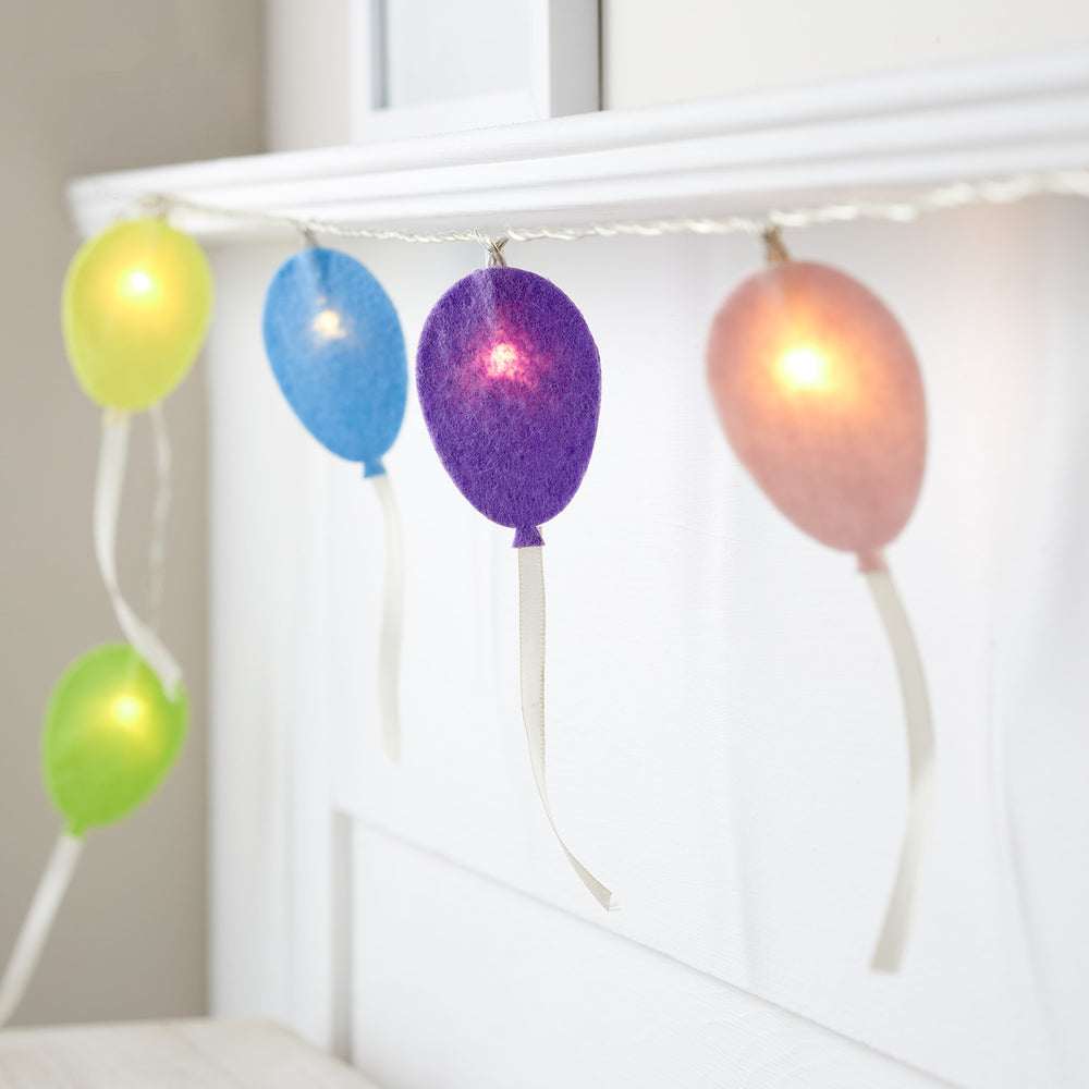 15er Luftballon Lichterkette aus Filz