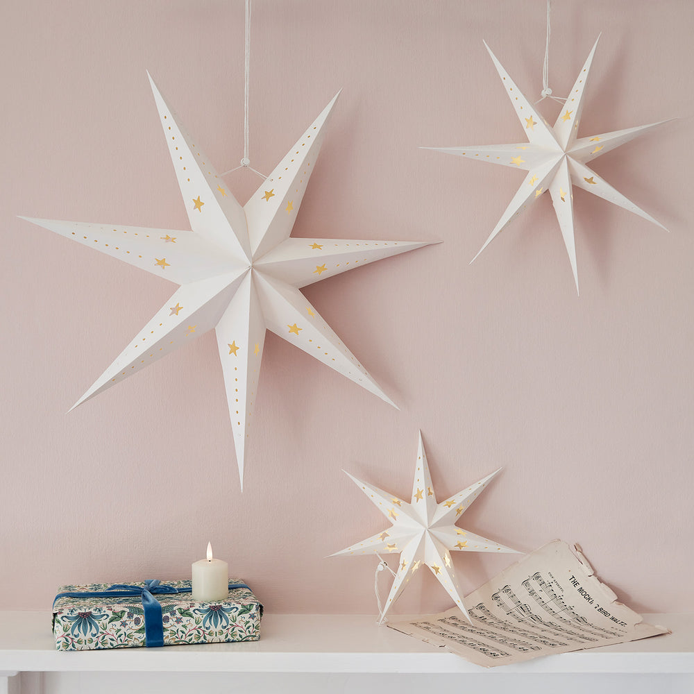 LED Sterne Trio aus Papier