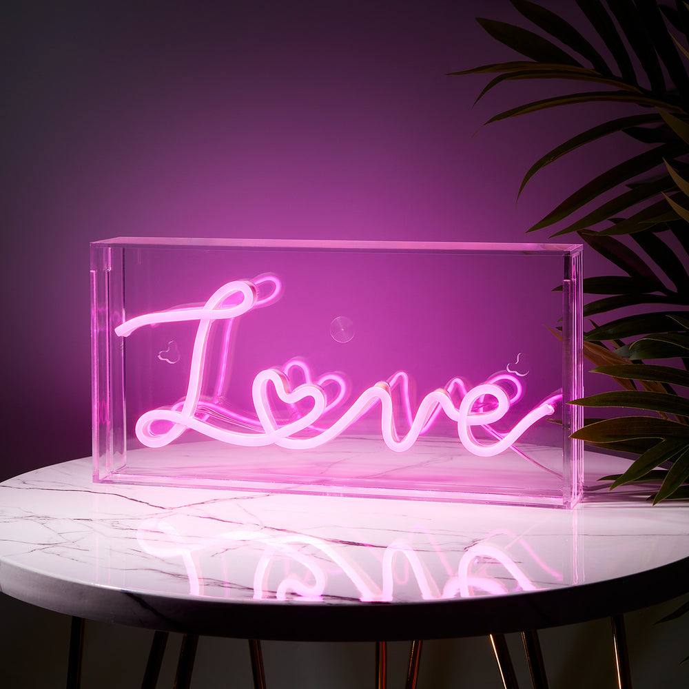 Neon Wand- und Tischlampe Love