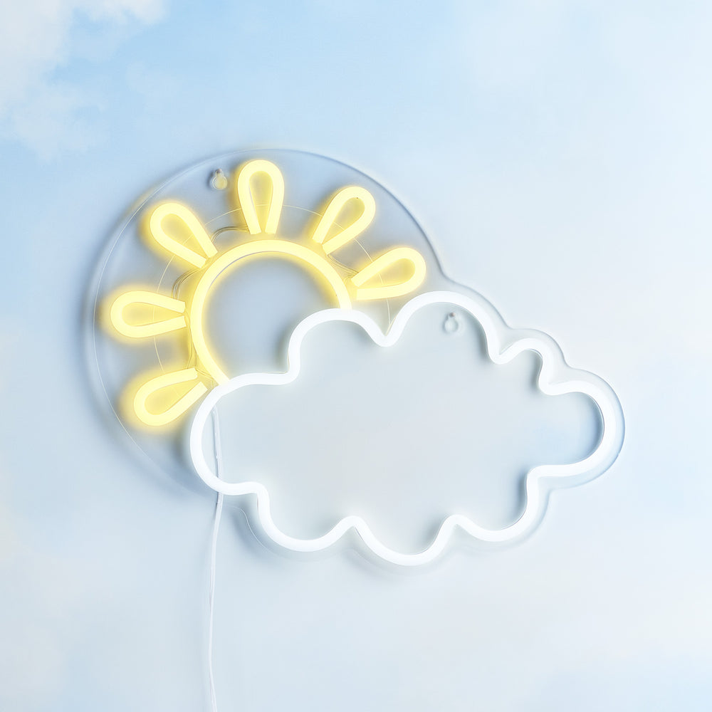 Neon Wandleuchte Sonne und Wolke