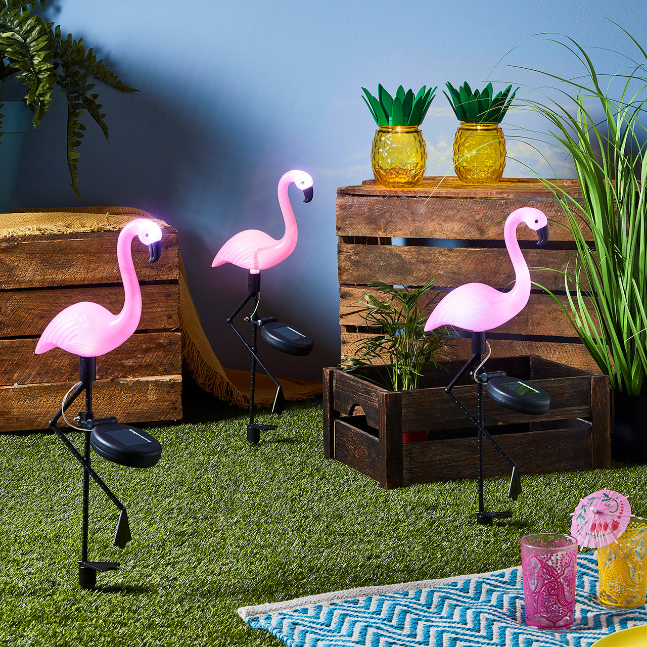 3er Ser Solar Stableuchten Flamingo