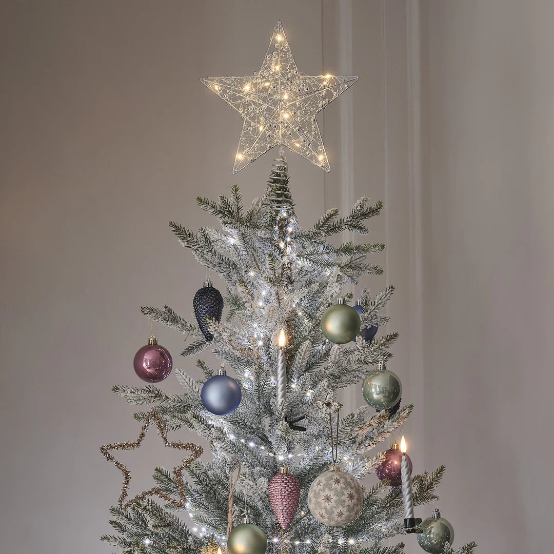 10er Set TruGlow Weihnachtsbaumkerzen Silber