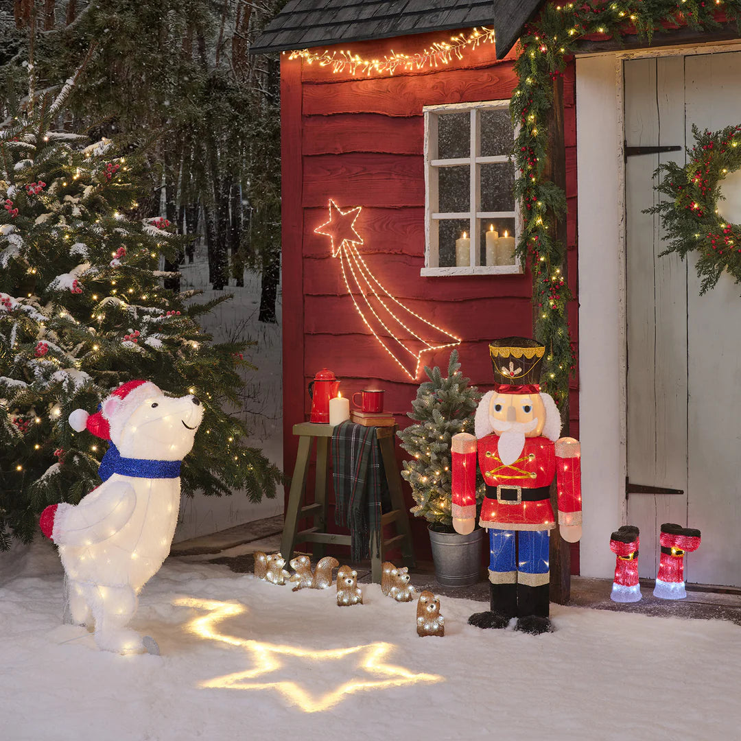 2er Set LED-Stableuchten Weihnachtsstiefel