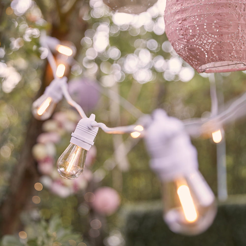 Ultimate Connect 60m 120er LED Lichterkette Glühbirnen warmweiß koppelbar weißes Kabel