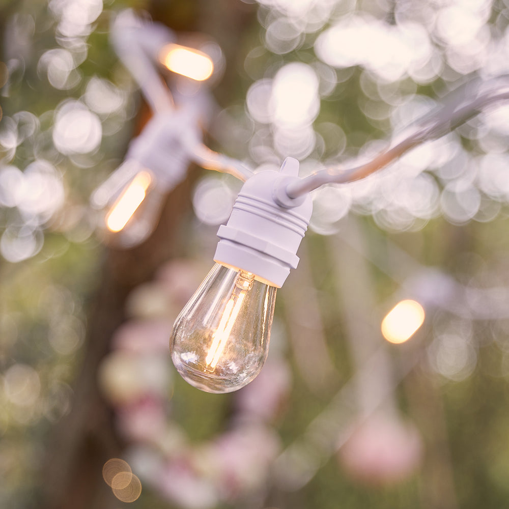 Ultimate Connect 15m 30er LED Lichterkette Glühbirnen warmweiß koppelbar weißes Kabel