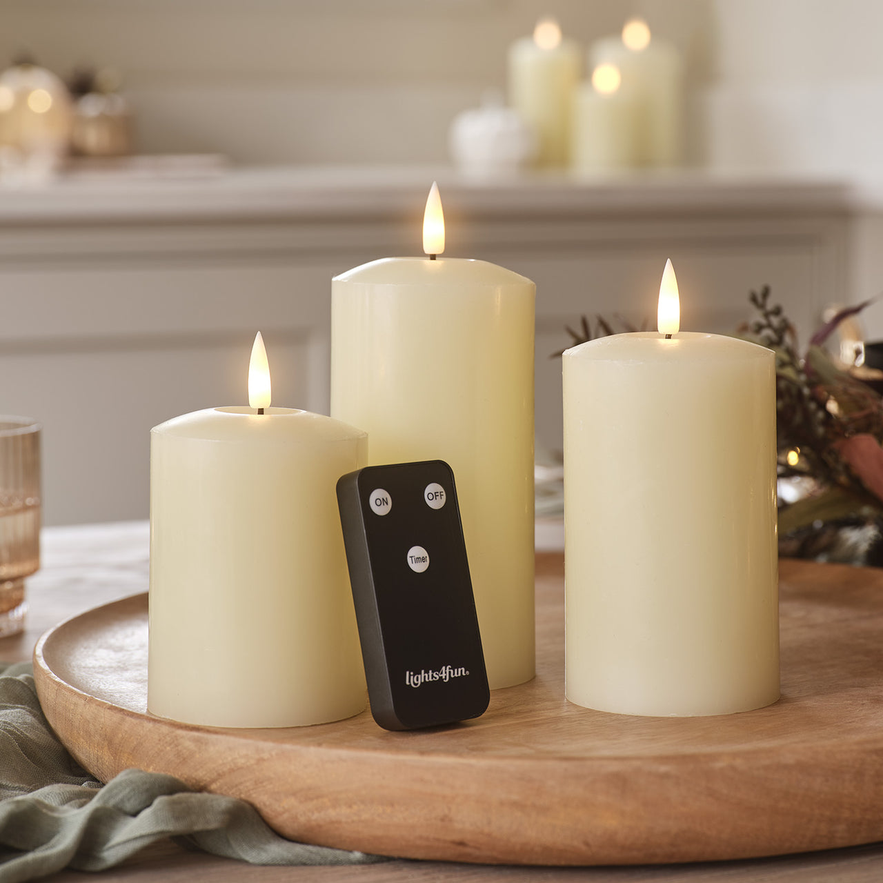 TruGlow® LED Kerzen Echtwachs Trio