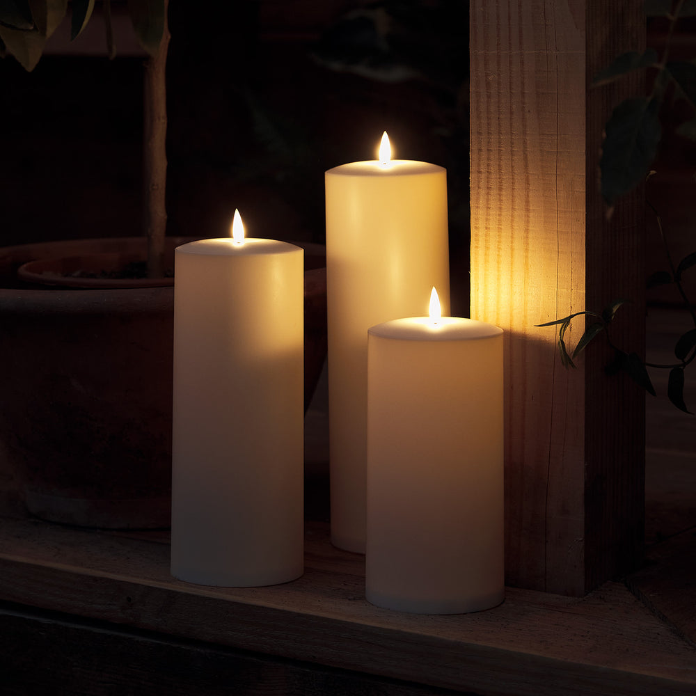 Großes TruGlow® LED Outdoor Kerzen Trio