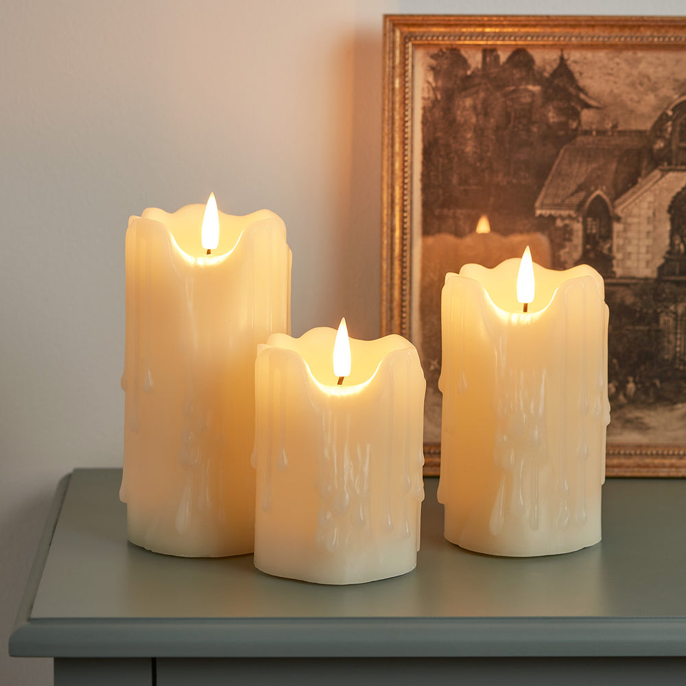 TruGlow® LED Kerzen Trio mit Tropf-Effekt