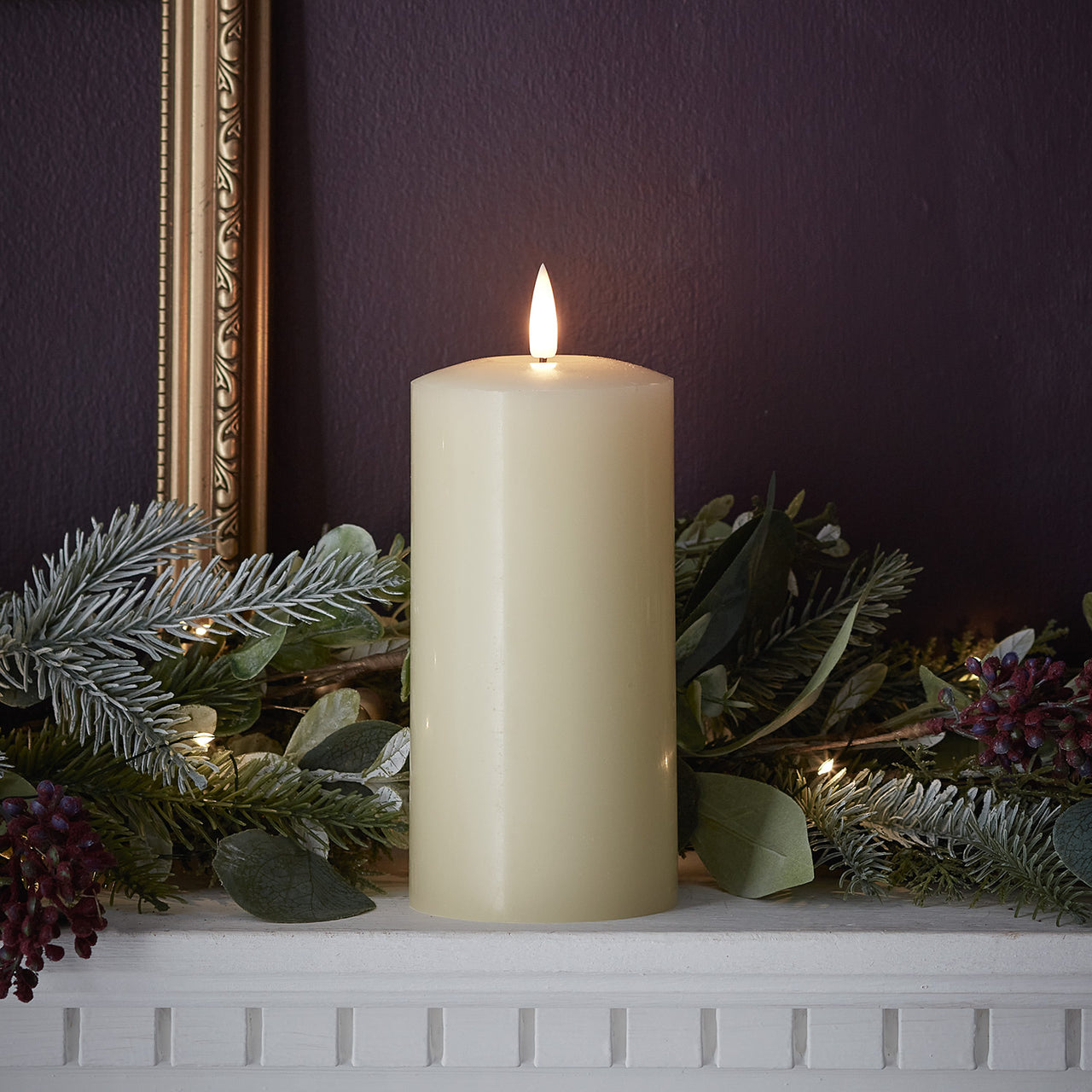 LED elfenbeinfarben – TruGlow® Kerze wiederaufladbar 15cm