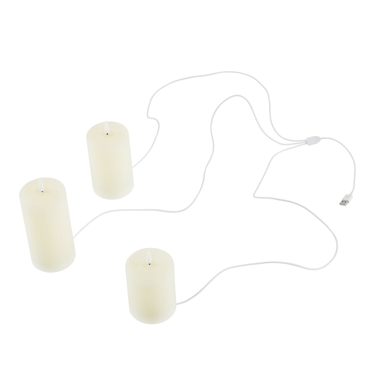 TruGlow® LED Kerzen Trio elfenbeinfarben wiederaufladbar