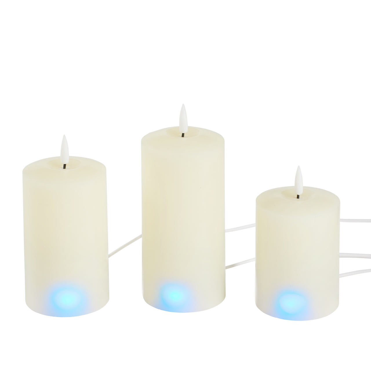 TruGlow® LED Kerzen Trio elfenbeinfarben wiederaufladbar
