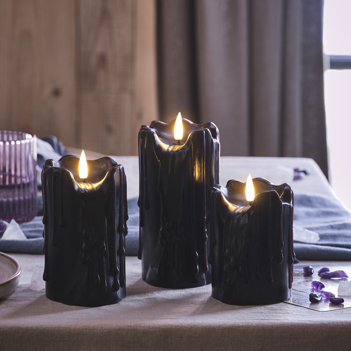3er Set TruGlow® LED Stumpenkerzen