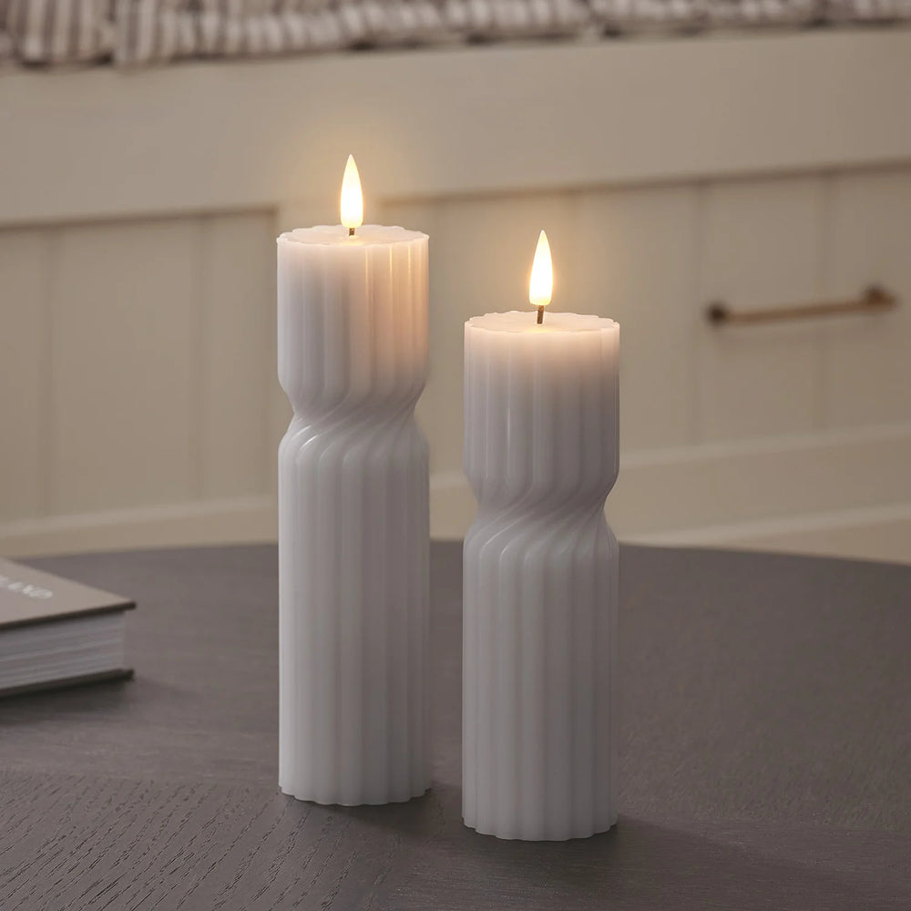 2er Set TruGlow® LED‑Stumpenkerzen mit Fernbedienung