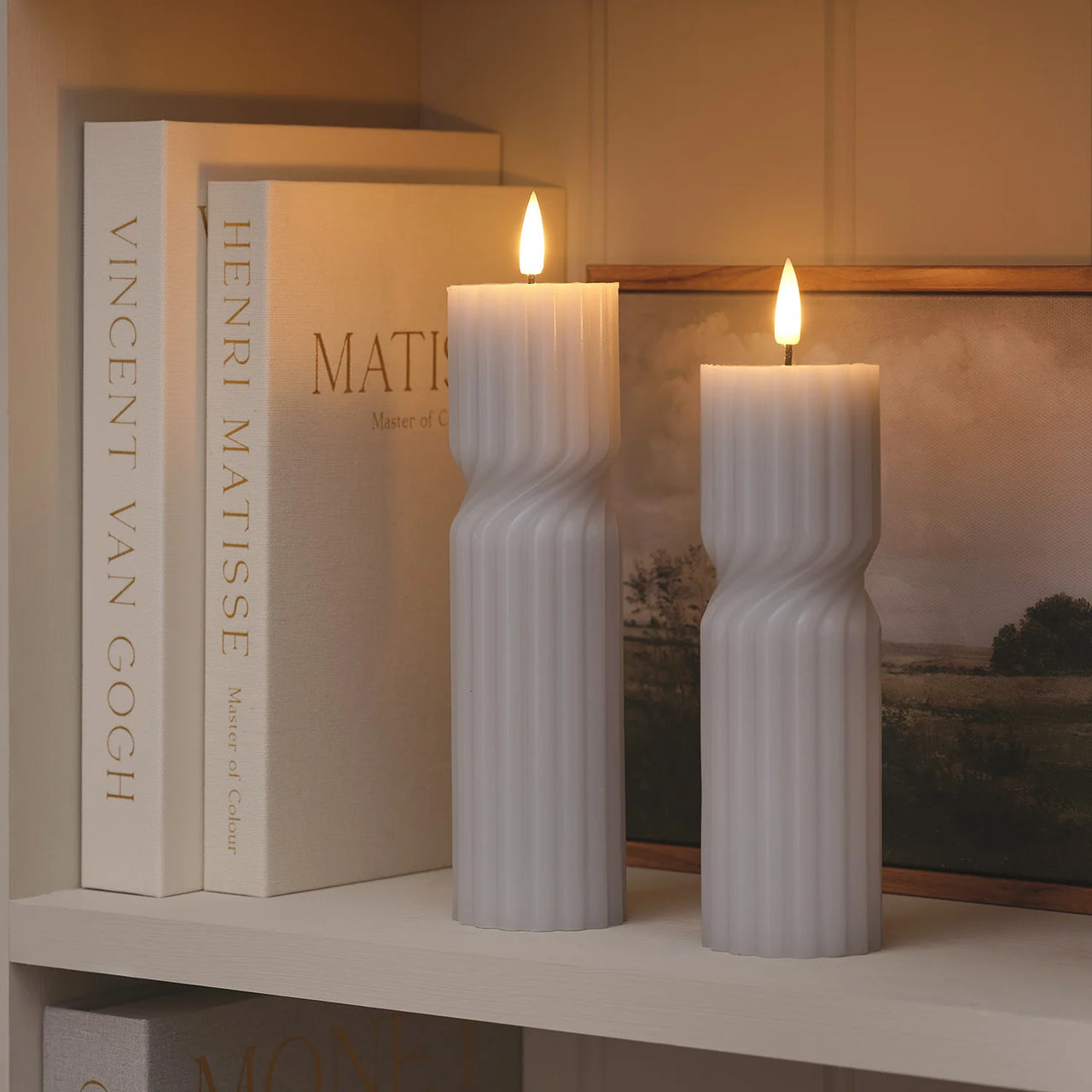 2er Set TruGlow® LED‑Stumpenkerzen mit Fernbedienung