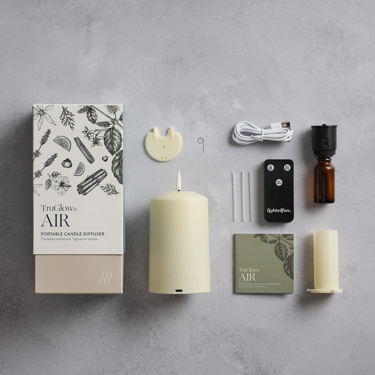 TruGlow AIR® LED Kerze mit Duftdiffusor & Duftöl-Bundle Frühling & Sommer