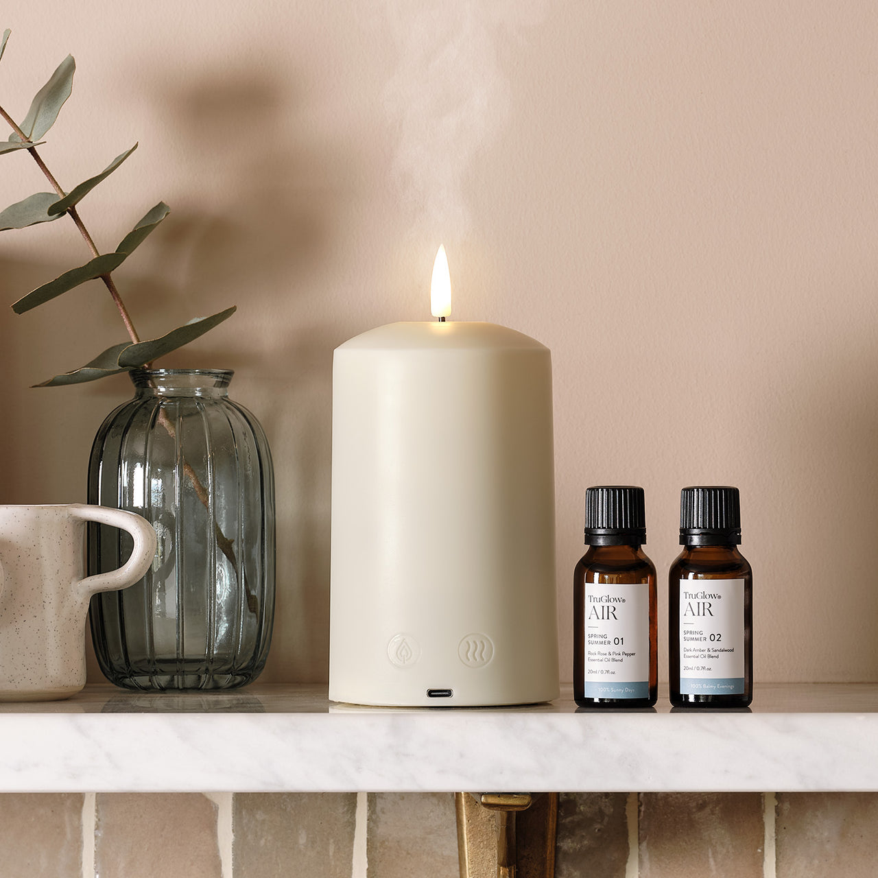 TruGlow AIR® LED Kerze mit Duftdiffusor & Duftöl-Bundle Frühling & Sommer