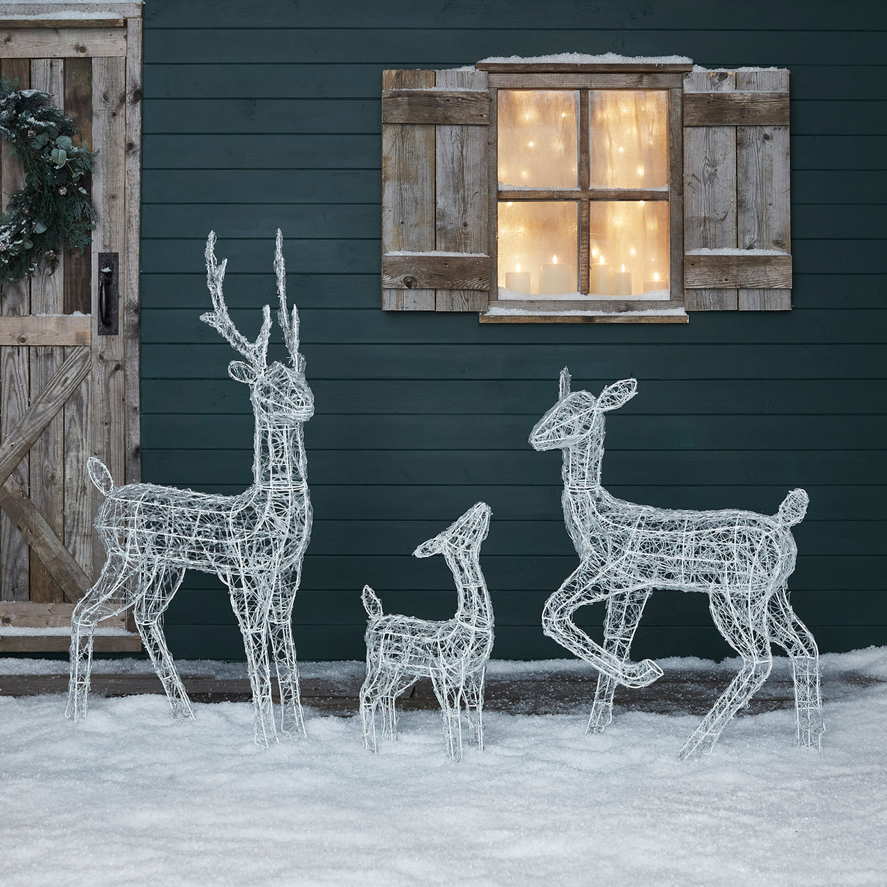 3er Set Solar-LED-Rentierfamilie M Swinsty