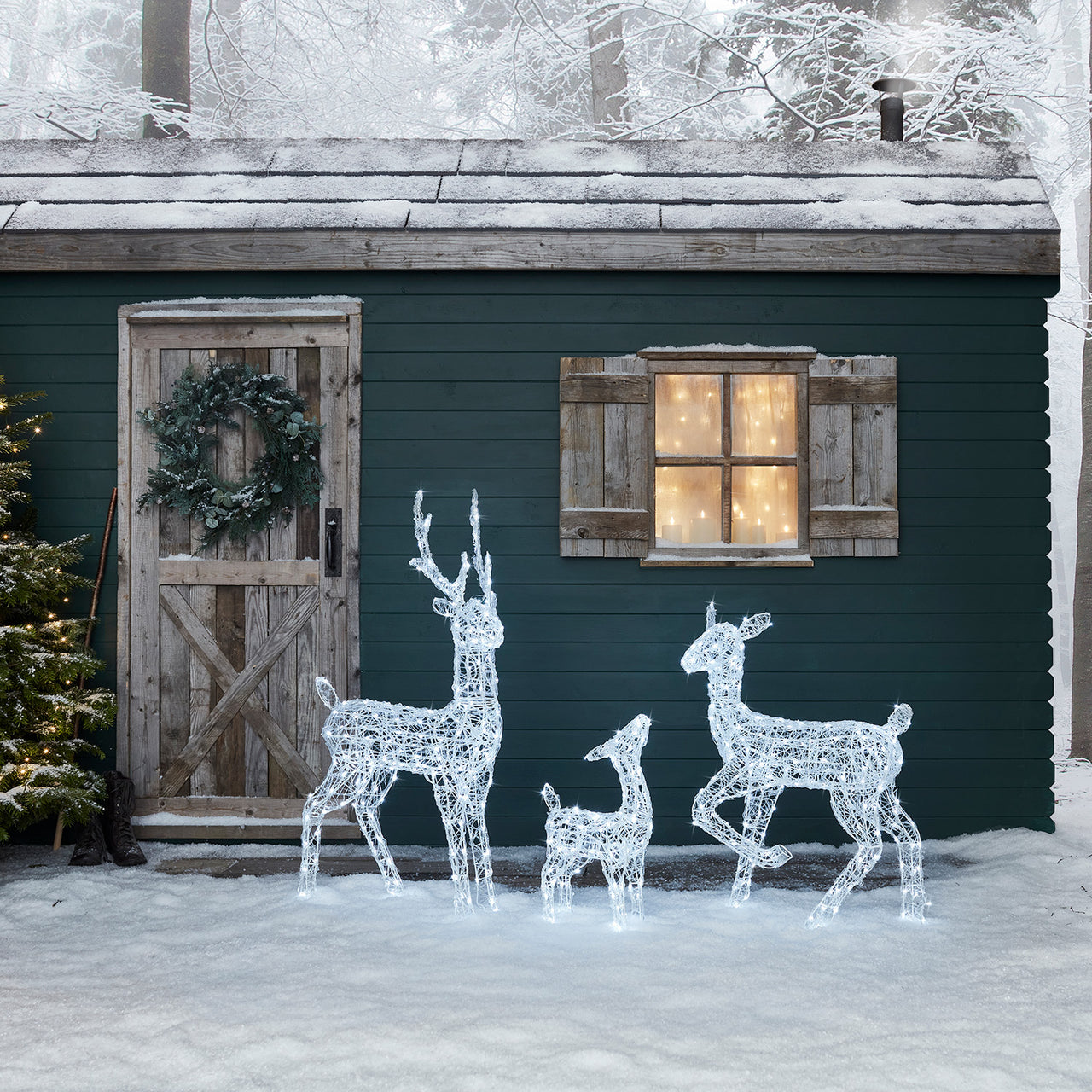 3er Set Solar-LED-Rentierfamilie M Swinsty