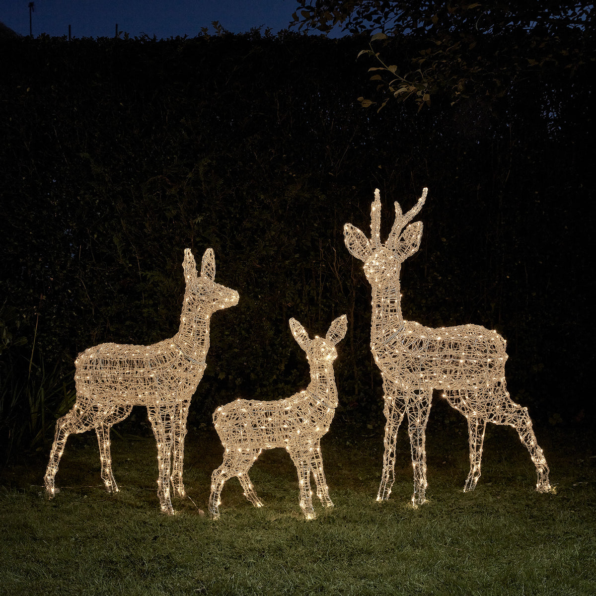 Swinsty Bicolor LED Acryl Rentier-Familie Batteriebetrieb