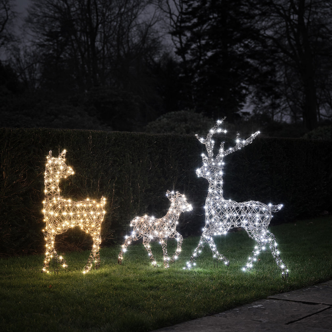 3er Set LED-Rentierfamilie L Studley