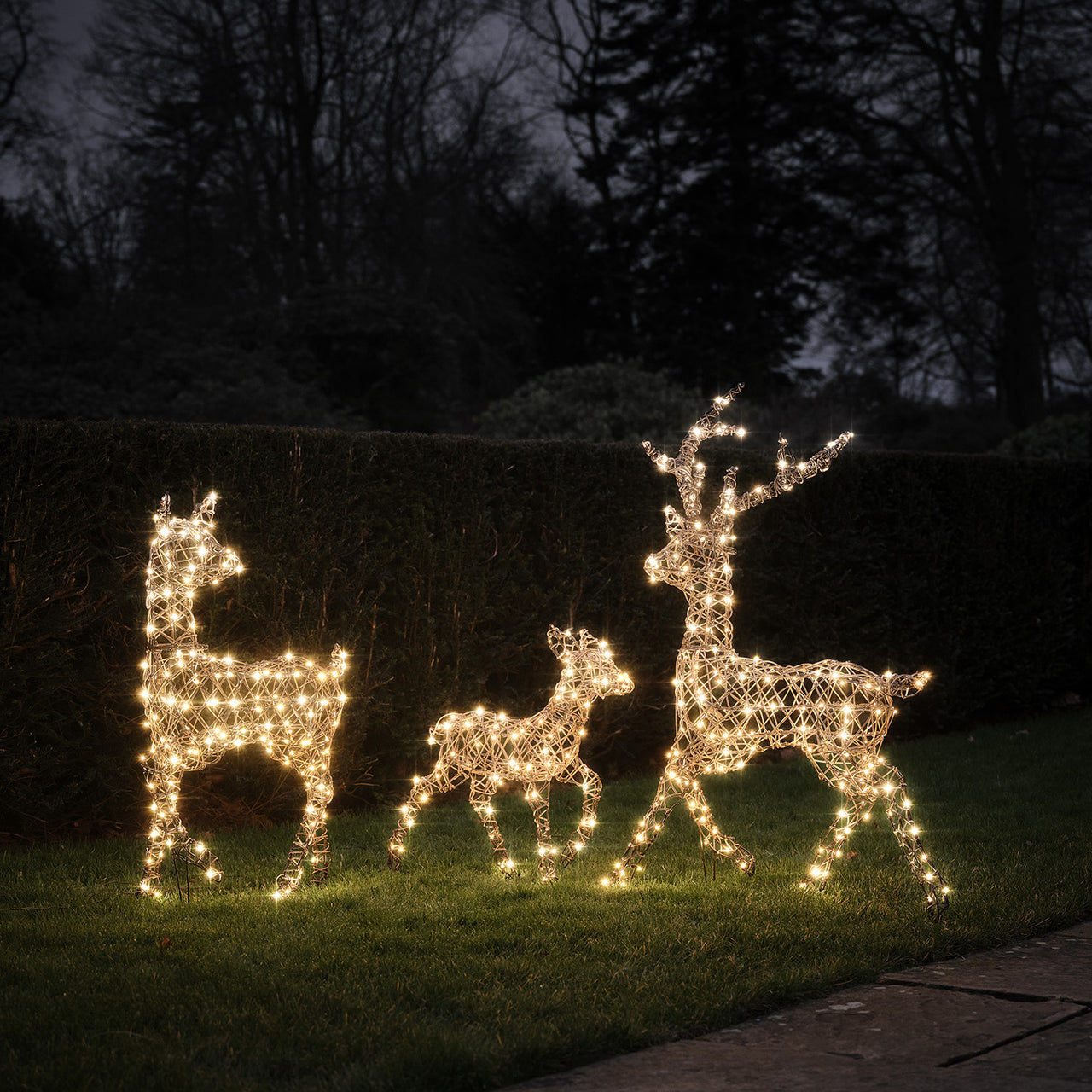 3er Set LED-Rentierfamilie L Studley
