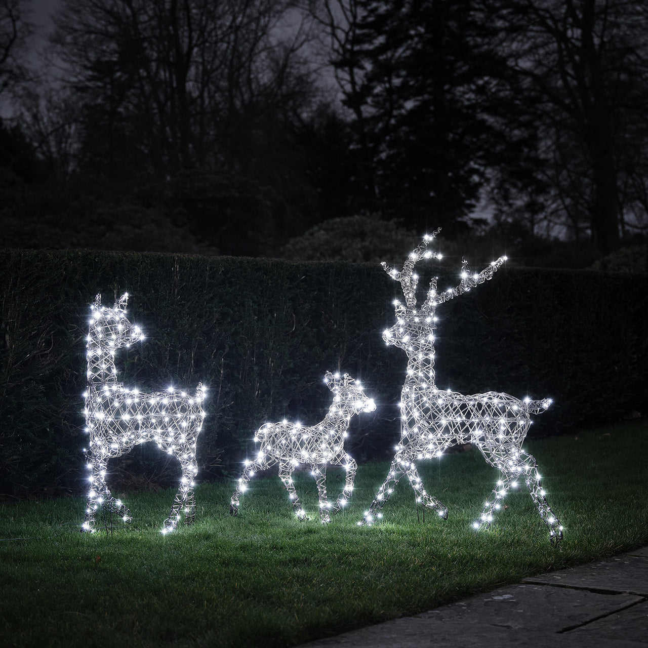 3er Set LED-Rentierfamilie L Studley