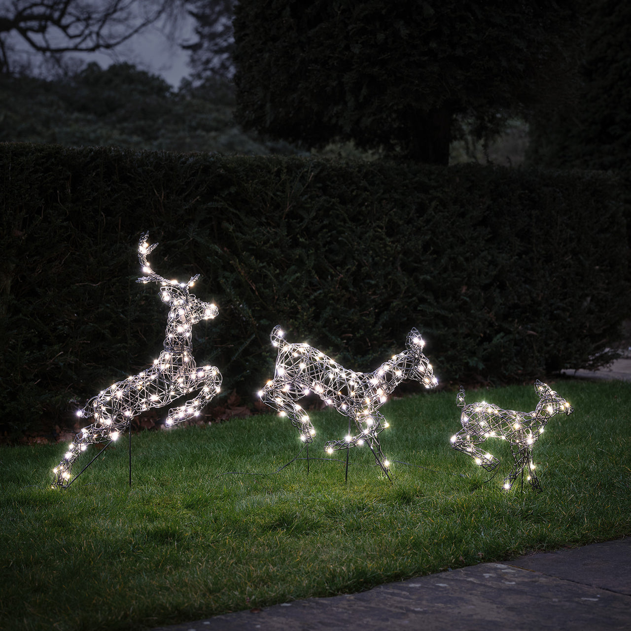 3er Set springende LED-Rentierfamilie M Harlow