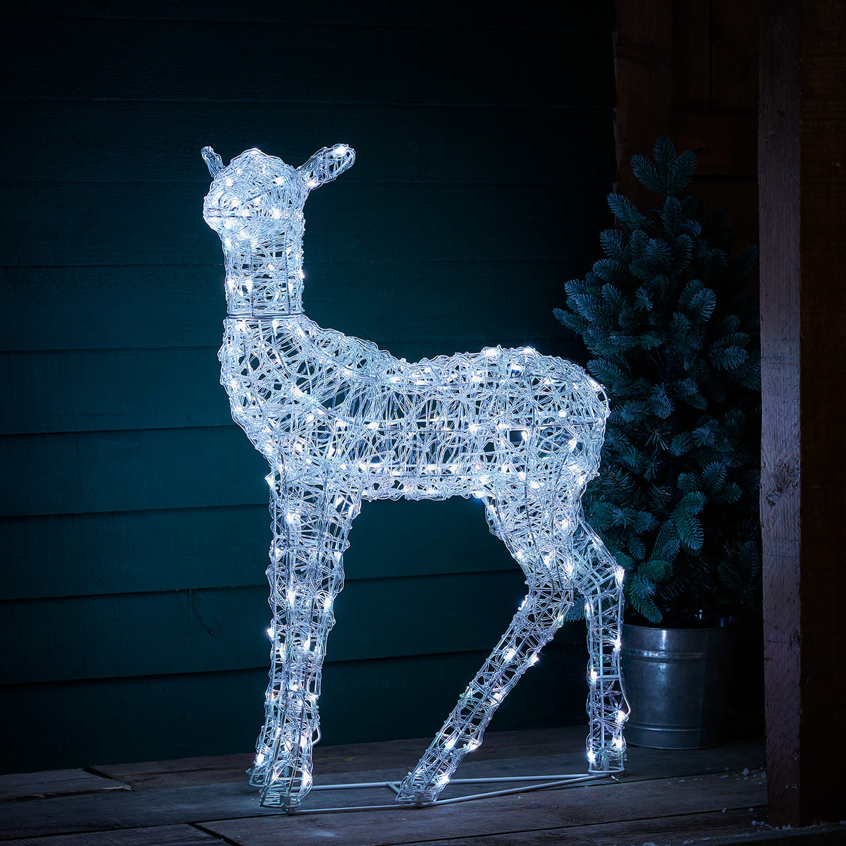 3er Set Swinsty LED-Rentierfamilie mit Farbwechsel und Fernbedienung