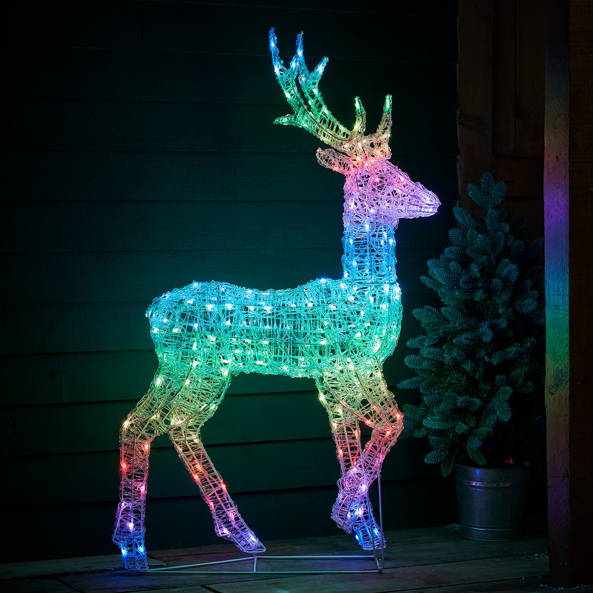 3er Set Swinsty LED-Rentierfamilie mit Farbwechsel und Fernbedienung