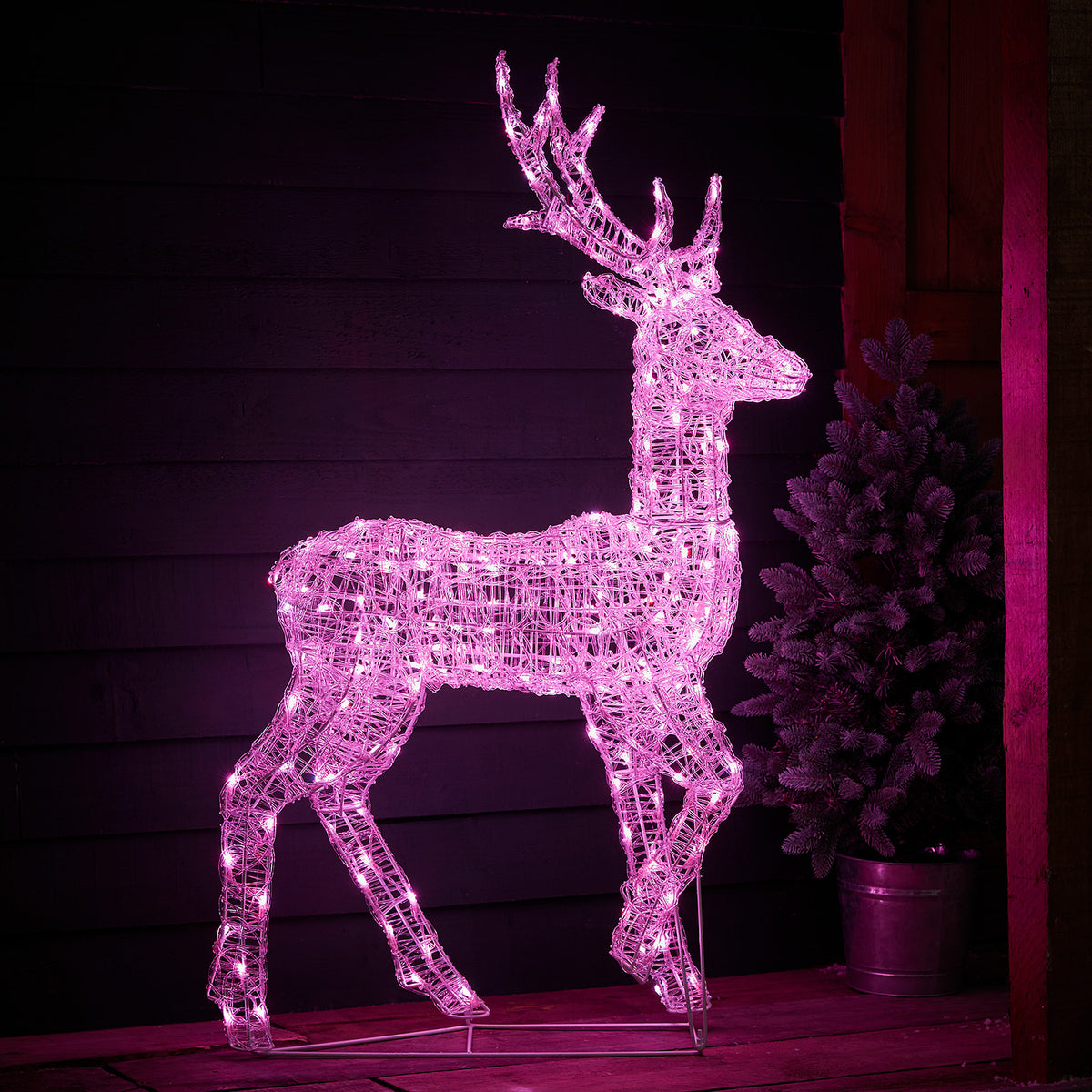 3er Set Swinsty LED-Rentierfamilie mit Farbwechsel und Fernbedienung