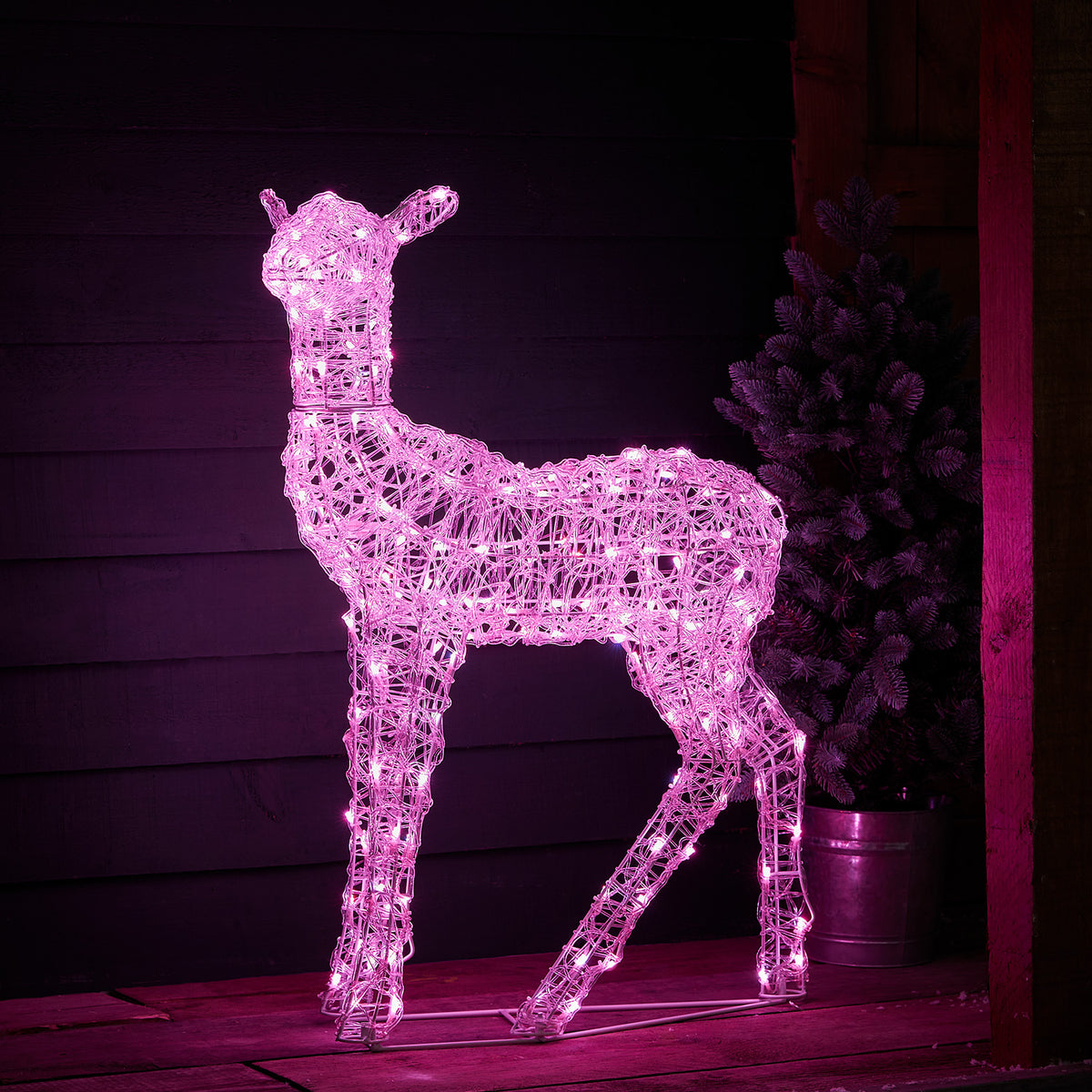 3er Set Swinsty LED-Rentierfamilie mit Farbwechsel und Fernbedienung