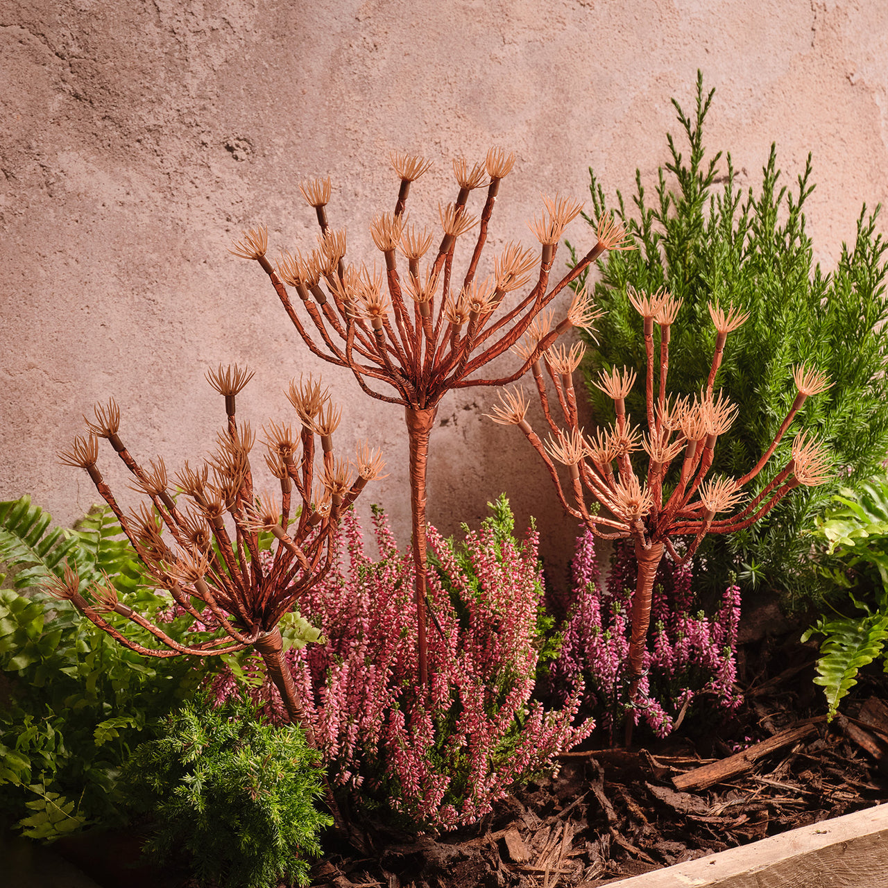 3er Set Solar-Gartenstecker warmweiße Pusteblume