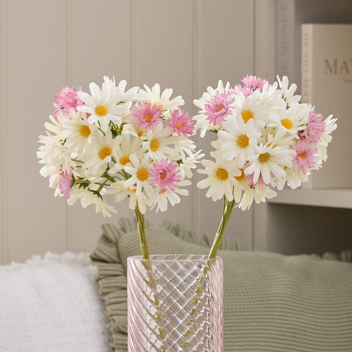 2er Set „Daisy Dreams“ Gänseblümchen-Zweige 60 cm